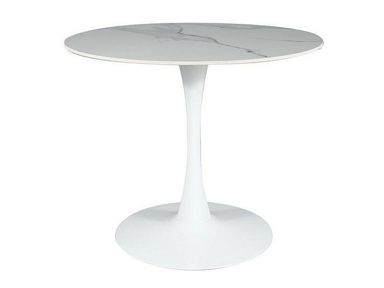 Stół Esmeralda 90cm marmur/biały
