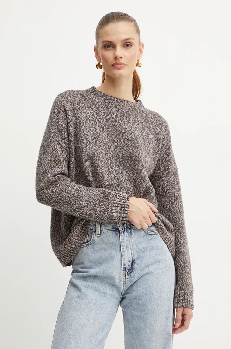 Weekend Max Mara sweter wełniany damski kolor szary  2425366252600