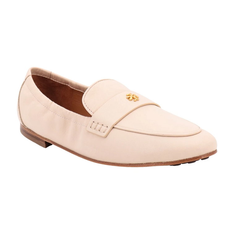 Beżowe Skórzane Loafersy Aw23 Tory Burch