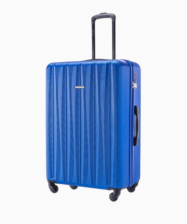 PUCCINI Duża walizka ze żłobieniami niebieska