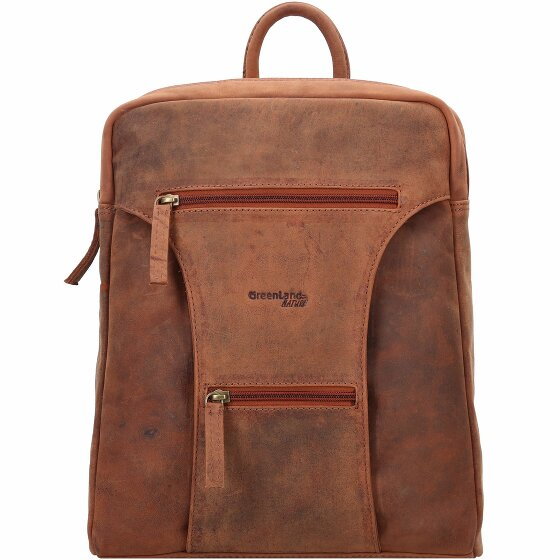 Greenland Nature Montenegro City Backpack Leather 32 cm braun