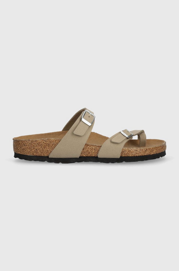 Birkenstock japonki Mayari damskie kolor beżowy na płaskim obcasie 1026697