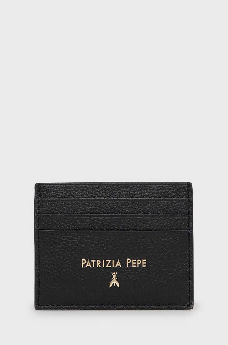 Patrizia Pepe etui na karty skórzane kolor czarny CQ7001 L001
