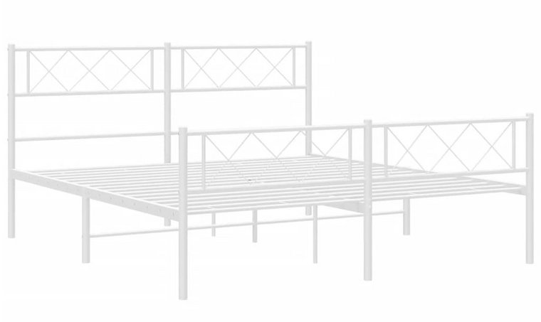 Białe industrialne metalowe łóżko 120x200 cm - Espux
