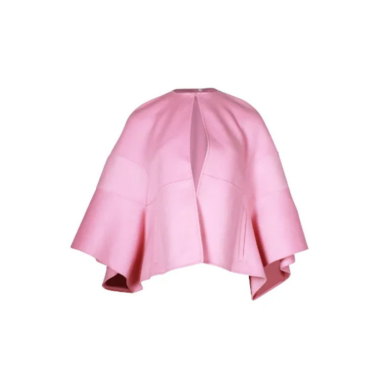 Różowy płaszcz z wełny Valentino