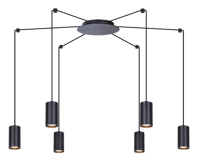 Czarna loftowa lampa wisząca pająk - S782-Lona