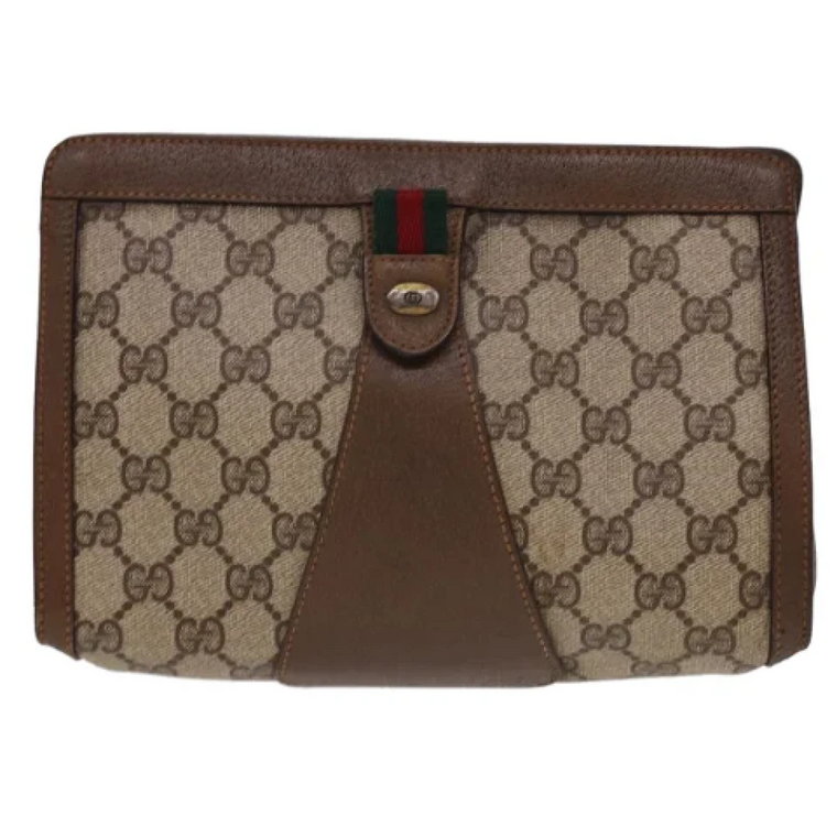 Pre-owned Canvas clutches Gucci Vintage