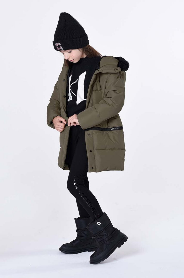Karl Lagerfeld śniegowce dziecięce kolor czarny