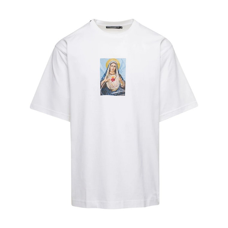 Białe T-shirty i Pola Madonna Dolce & Gabbana