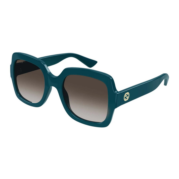 Zachwycające Okulary Przeciwsłoneczne w Kolorze Zielono-Brązowym dla Kobiet Gucci