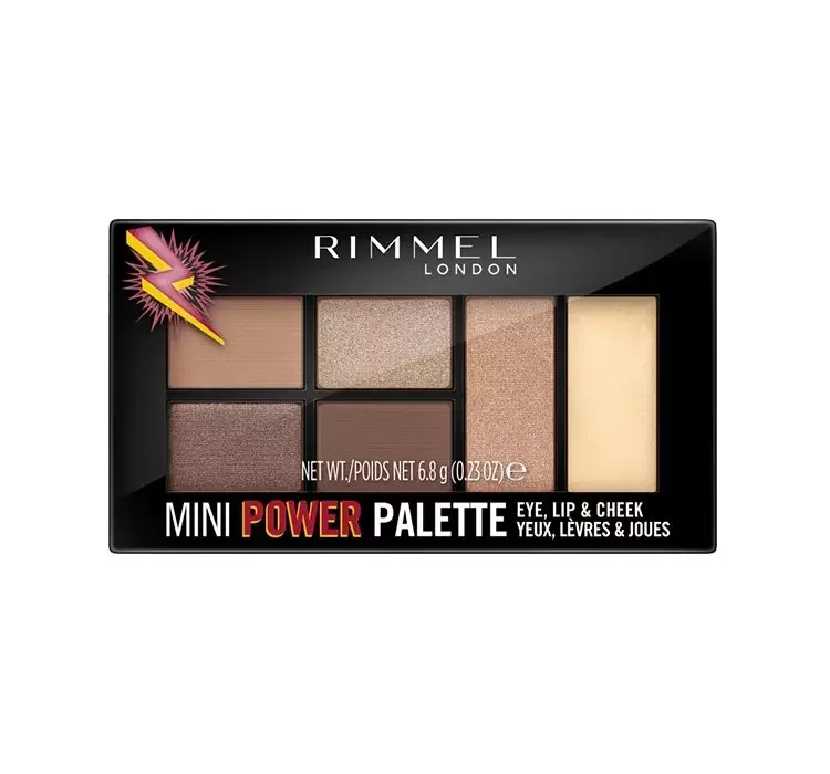 RIMMEL MINI POWER WIELOFUNKCYJNA PALETKA DO OCZU, UST I POLICZKÓW 001 FEARLESS 6,8G