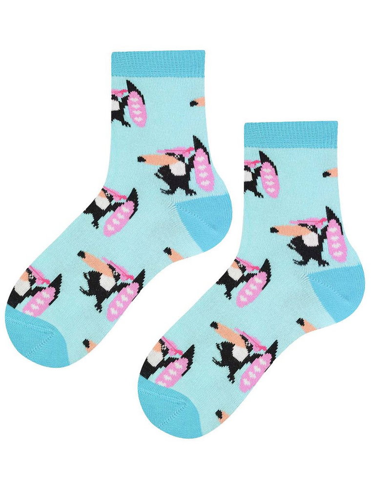 Kolorowe skarpetki Cotton Socks 748, wesołe motywy- Tukan Surfer