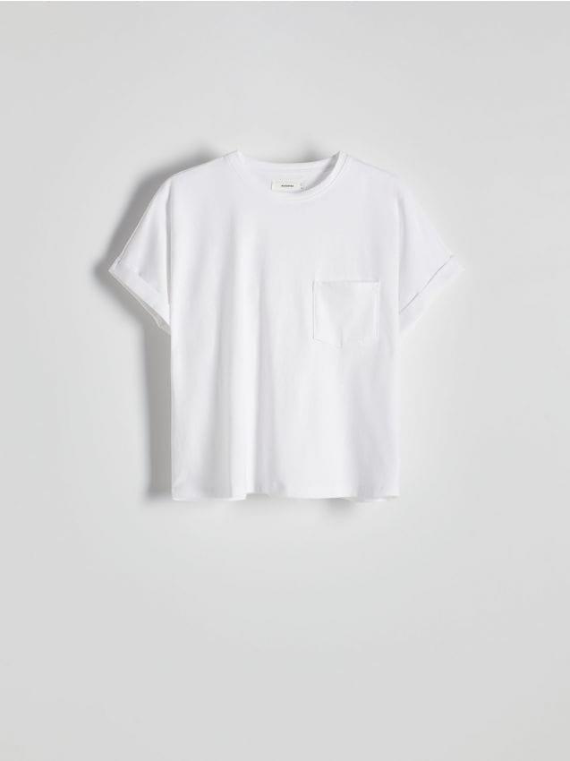 Reserved - T-shirt z bawełny - biały