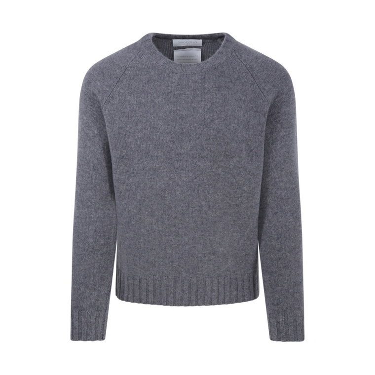 5203 Średnio Szary Sweter Raglanowy Cashmere Company