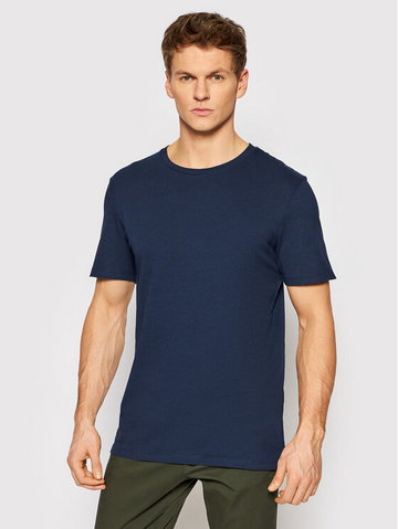 T-Shirt Linen Basic 12199713 Granatowy Regular Fit