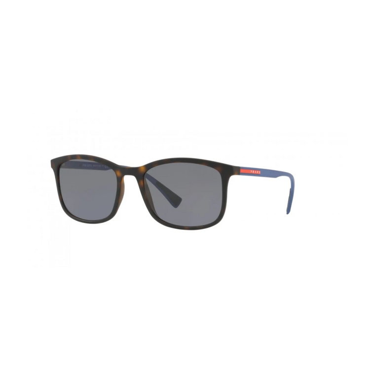 Stylowe niebieskie kwadratowe okulary przeciwsłoneczne z polaryzacją dla mężczyzn Prada