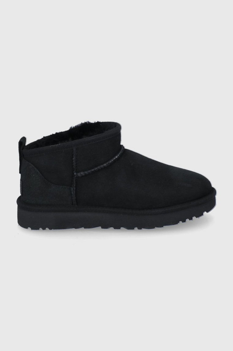 UGG śniegowce zamszowe Classic Ultra Mini kolor czarny 1116109.BLK