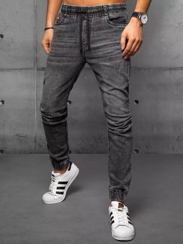 Spodnie męskie jeansowe joggery czarne Dstreet UX3568