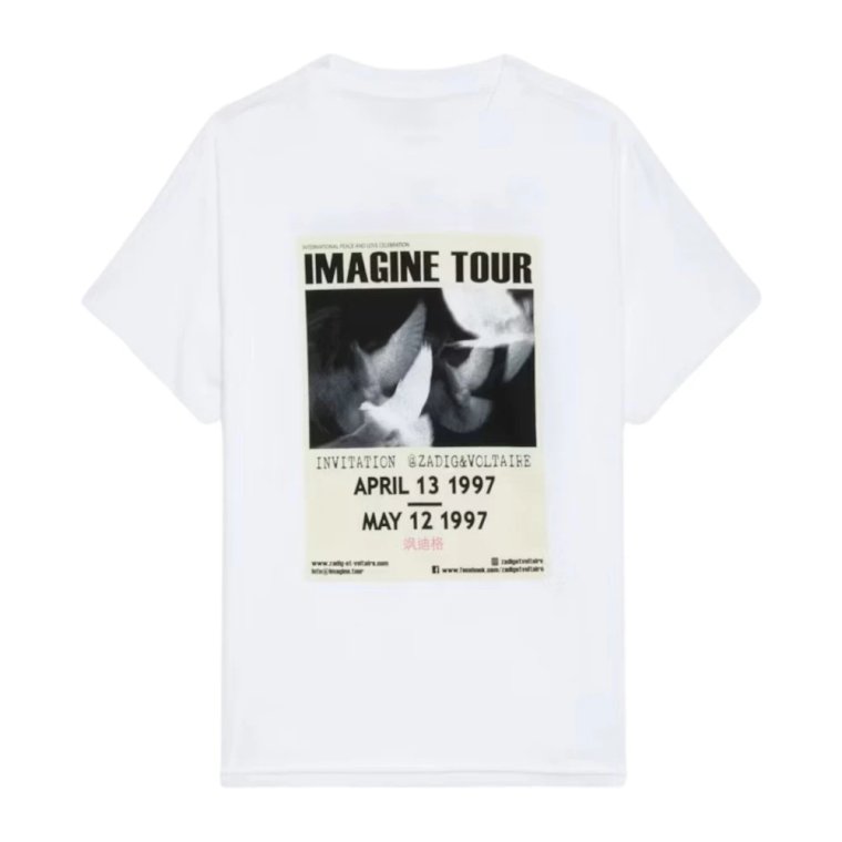 Imagine Tour Biała Koszulka Koncertowa Zadig & Voltaire