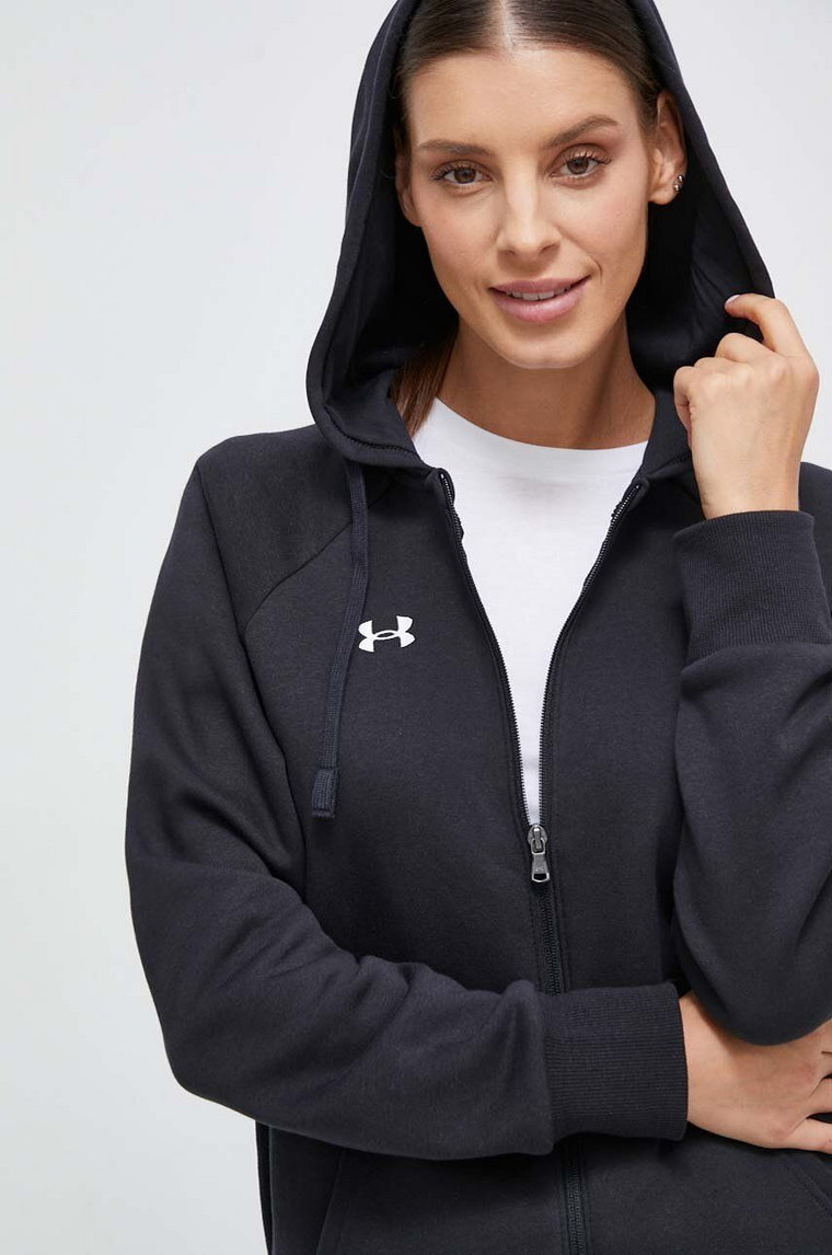 Under Armour bluza damska kolor czarny z kapturem melanżowa