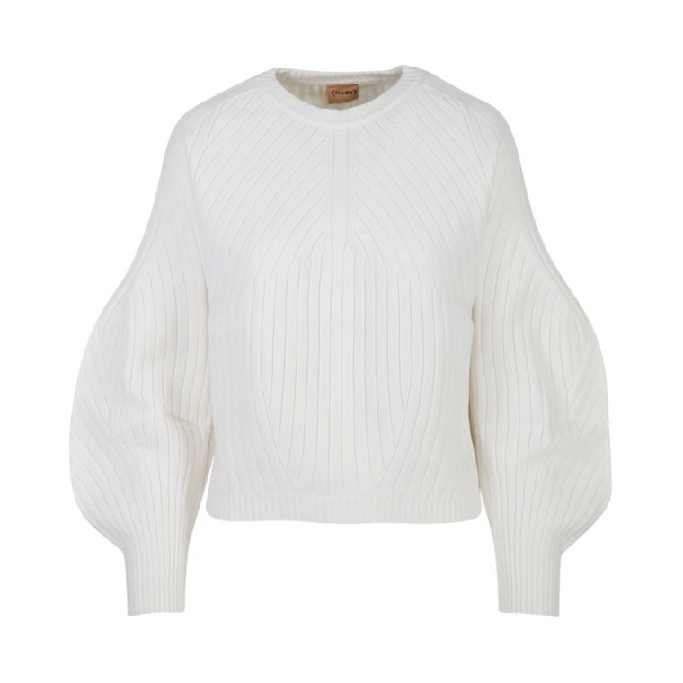 Off White Crew Neck Sweter Nude