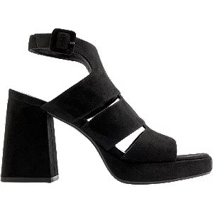 Czarne wysokie sandały catwalk - Damskie - Kolor: Czarne - Rozmiar: 37