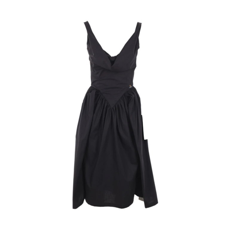 Czarna sukienka bez rękawów z bawełnianej popeliny Vivienne Westwood