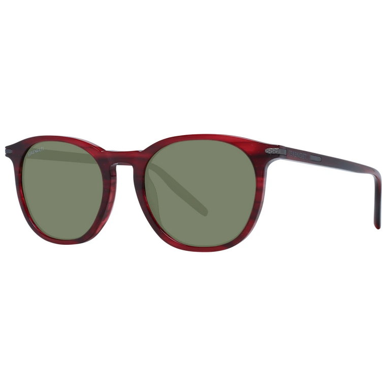 Stylowe czerwona oprawka zielone soczewki okulary przeciwsłoneczne Serengeti