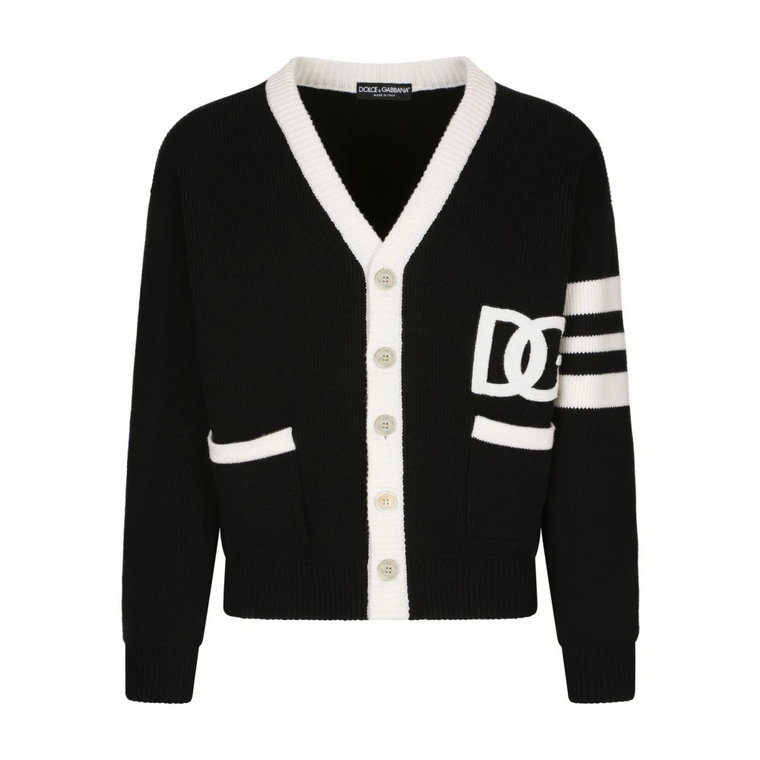 Rozpinany Sweter z Włókna Wełnianego Dolce & Gabbana