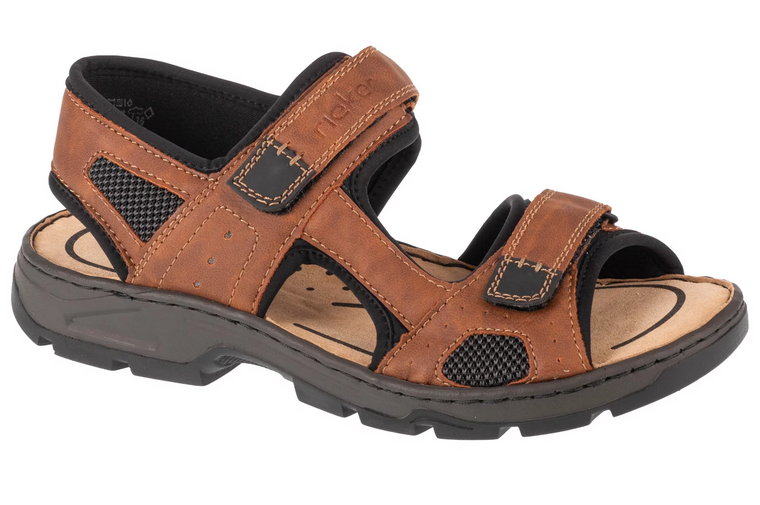 Rieker Sandals 26156-25, Męskie, Brązowe, sandały, skóra syntetyczna, rozmiar: 40