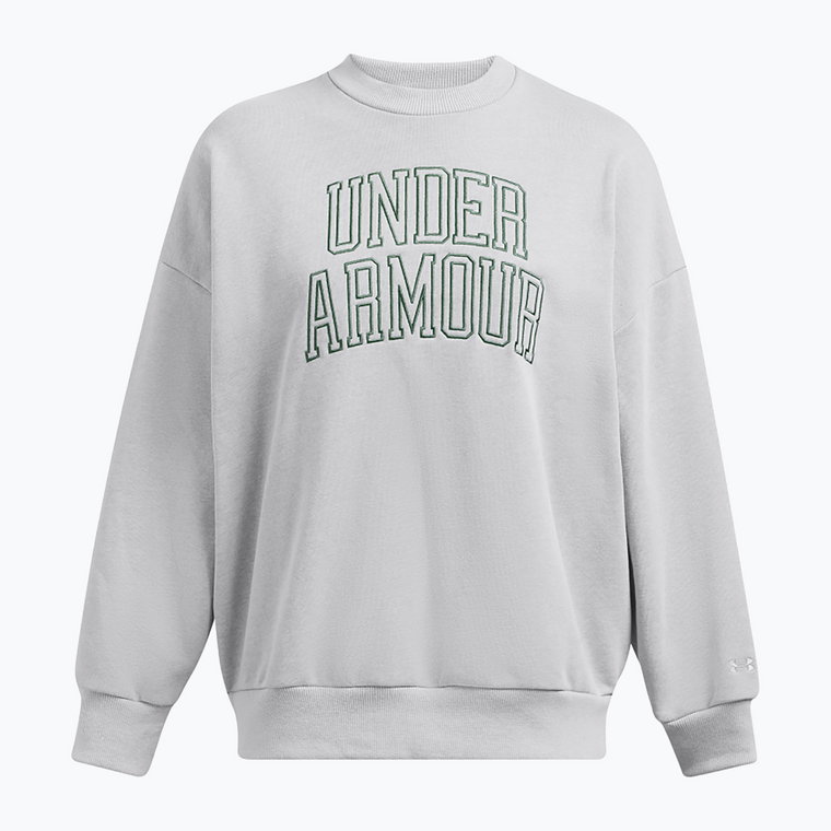 Bluza damska Under Armour Icon Heavyweight Terry Oversized Crew mod gray/forest green