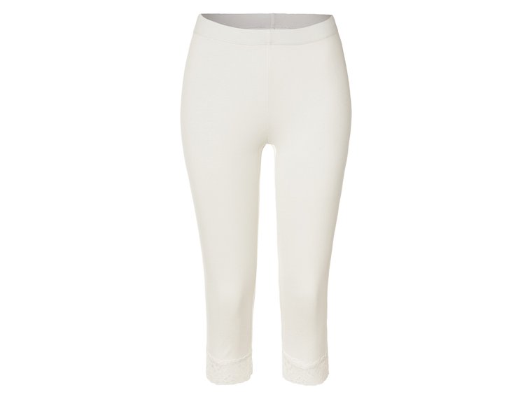 esmara Legginsy damskie 3/4 z bawełną (XS (32/34), Biały)