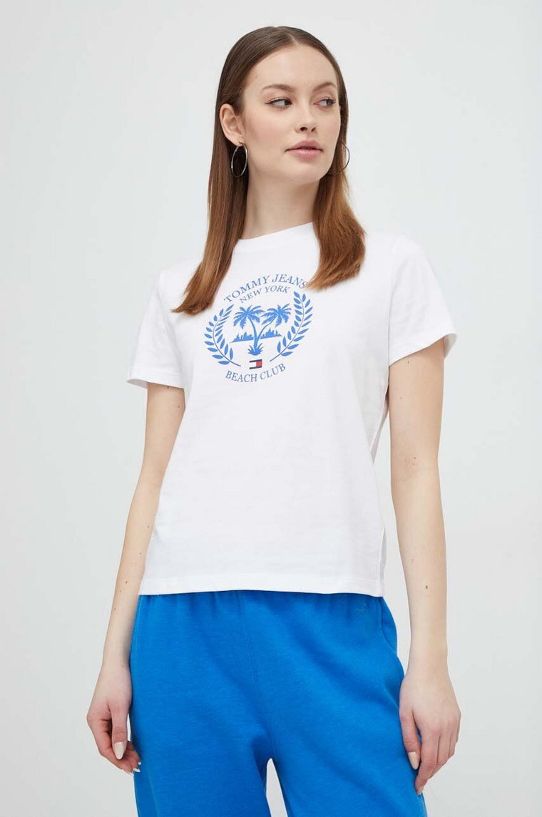 Tommy Jeans t-shirt bawełniany damski kolor biały DW0DW17835