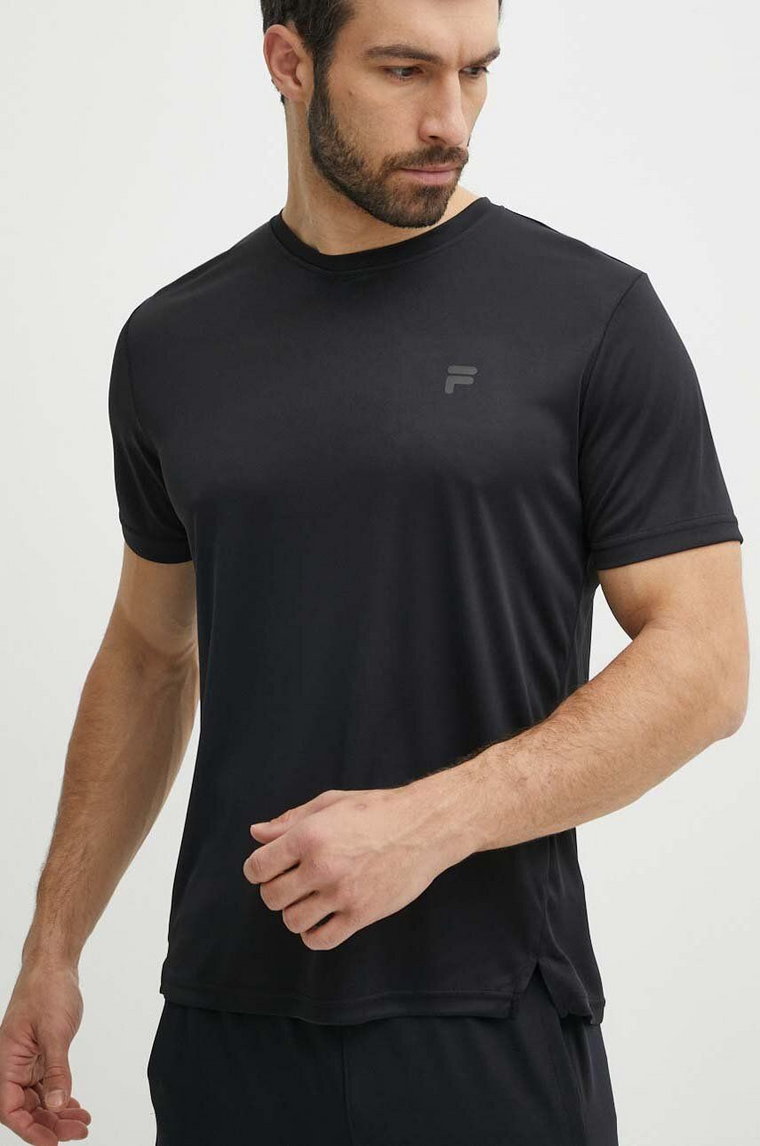 Fila t-shirt do biegania Thionville kolor czarny gładki FAM0639