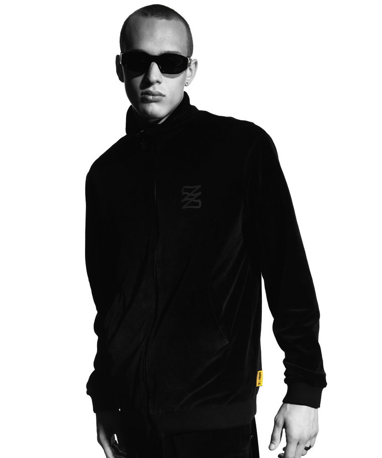 Tracktop Welur Royal Black M