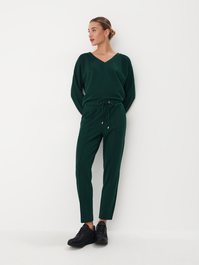Mohito - Zielone spodnie dresowe - ciemny zielony