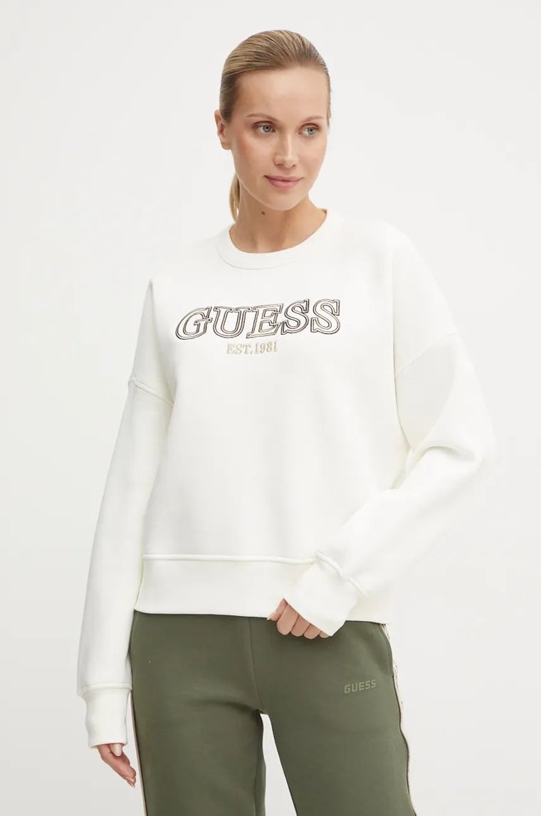 Guess bluza MIDGE damska kolor biały z aplikacją V4BQ03 KCHX0