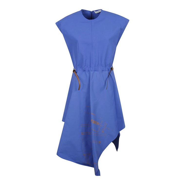 Cap Sleeve Asymetryczna Sukienka Midi JW Anderson