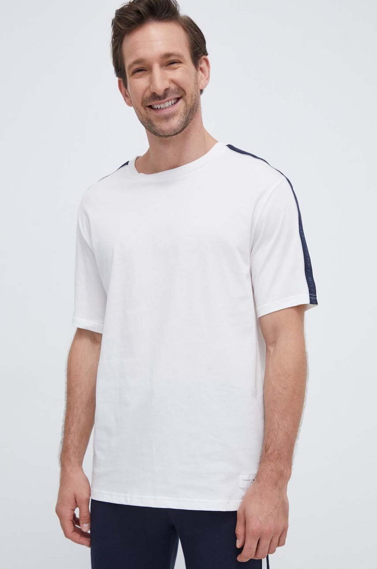 Tommy Hilfiger t-shirt bawełniany kolor beżowy gładki UM0UM03005