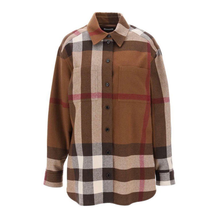 Koszula Overshirt w Kratę z Klasycznym Kołnierzem Burberry