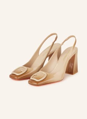 Santoni Czółenka Z Odkrytą Piętą Peaches beige