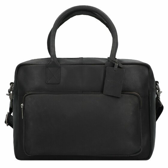 Burkely Vintage Mitch Briefcase Leather 39 cm Komora na laptopa black