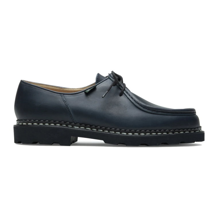 Lisse Navy Nuit Piped Seam Derby Buty Paraboot