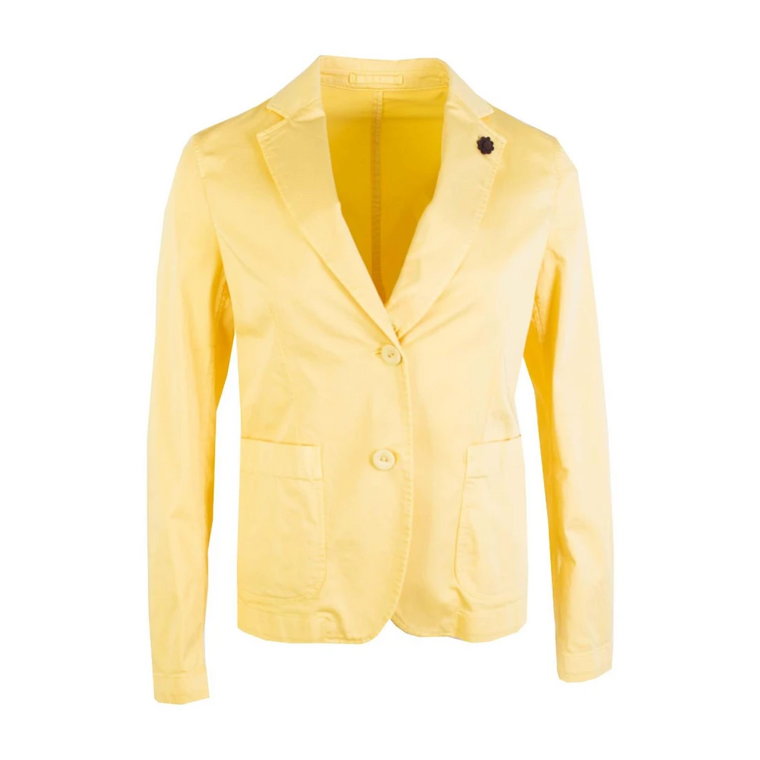 Yellow Cotton Marynarka Lardini