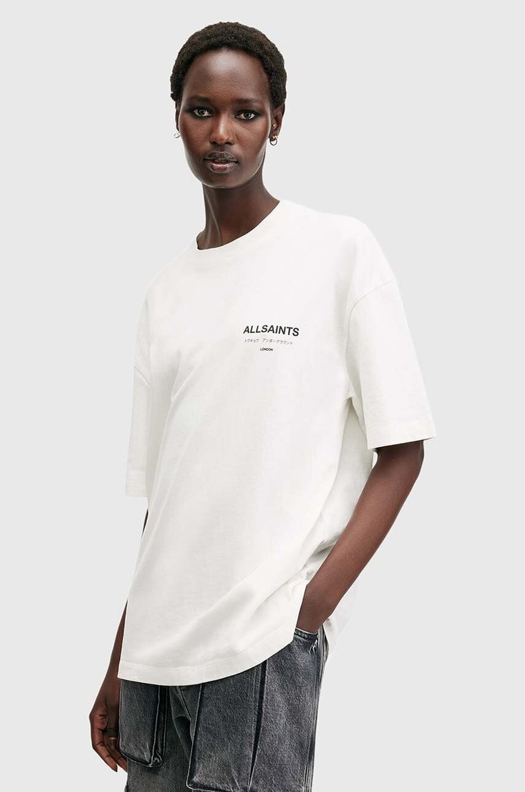 AllSaints t-shirt bawełniany UNDERGROUND SS CREW damski kolor biały W029JZ