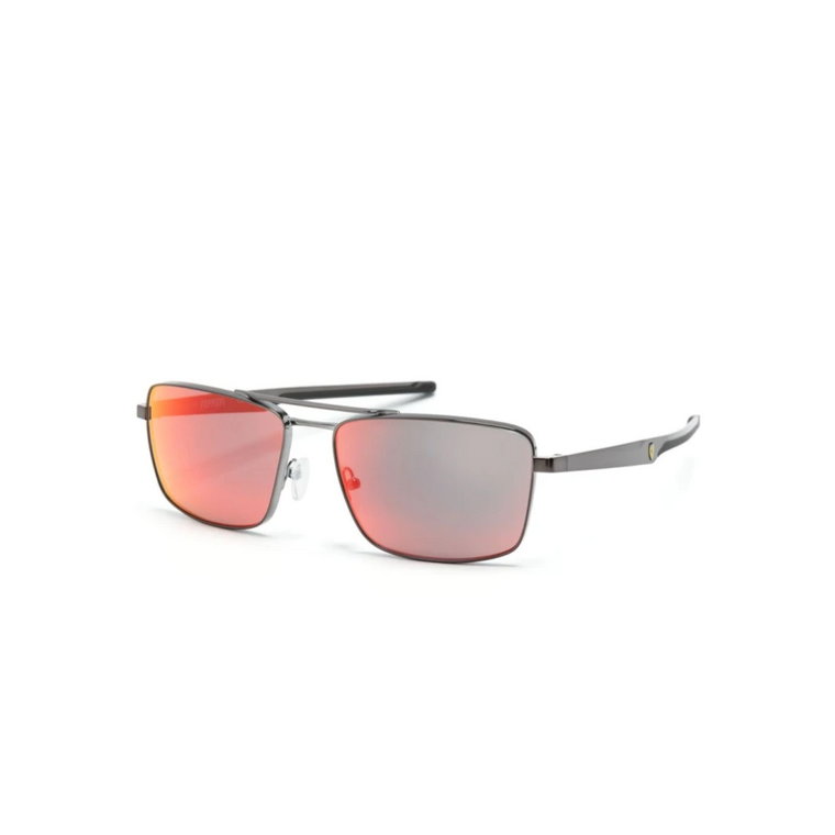 Szare Okulary przeciwsłoneczne z oryginalnym etui Ferrari