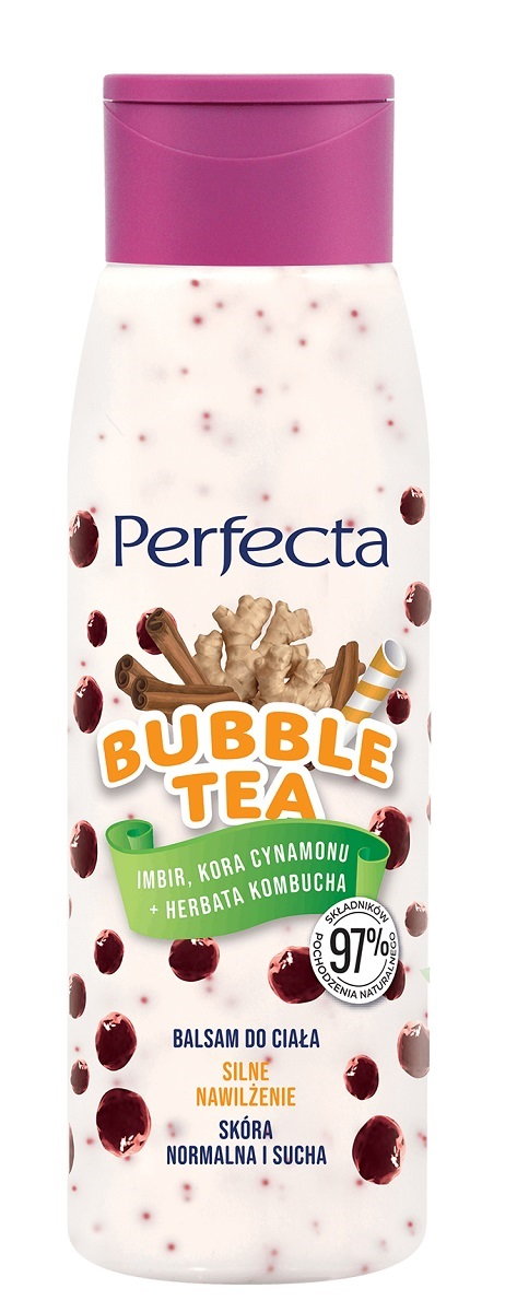Perfecta Bubble Tea - Balsam do ciała Imbir, Kora Cynamonu + Herbata Kombucha 400 ml