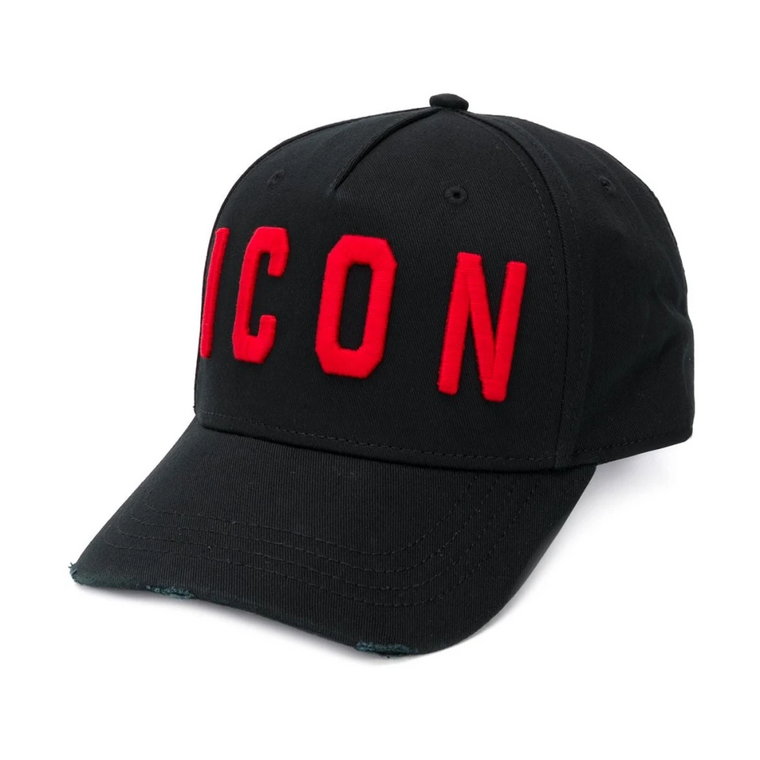 Czarna czapka z haftowanym logo Dsquared2