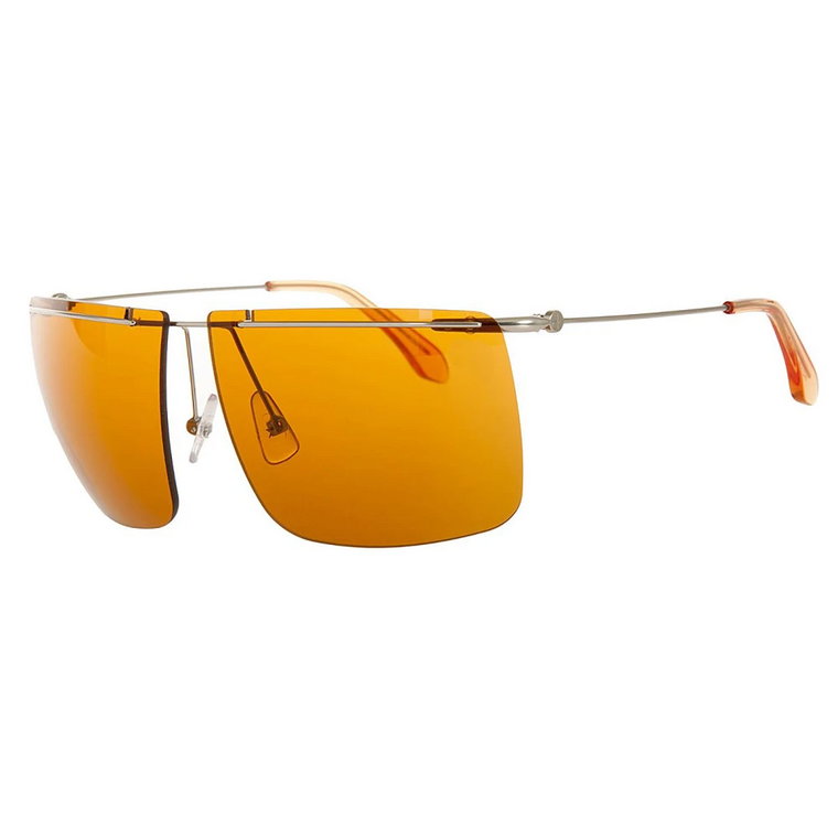 Męskie okulary przeciwsłoneczne bez oprawek z pomarańczowymi soczewkami Calvin Klein