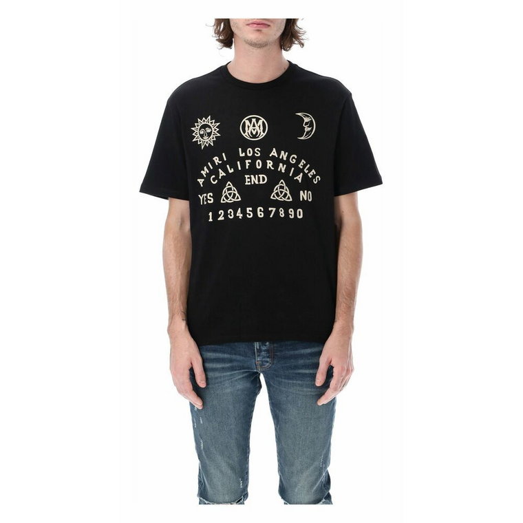 Czarna koszulka Ss23 z motywem Ouija Amiri